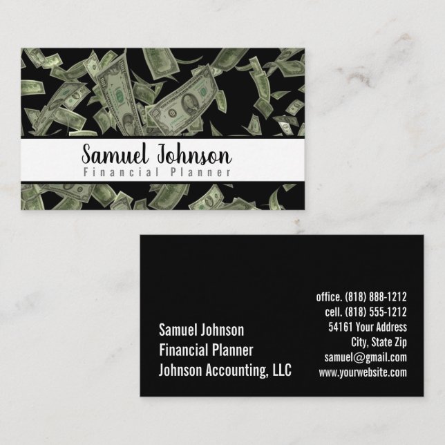 Redovisare för ekonomisk planering för professione visitkort (Fram/baksida)