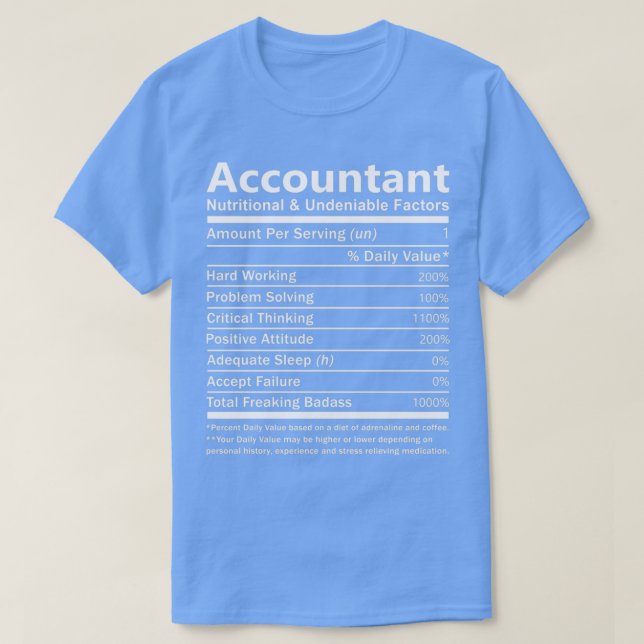Redovisning av näringsmässiga och obestridliga fak t shirt (Design framsida)