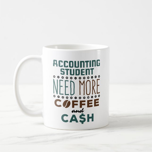 Redovisning Student Behöver Mer Kaffe och Kontante Kaffemugg (Vänster)