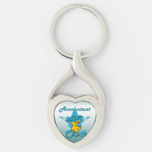 RedovisningChick nr 7 Twisted Heart Silverfärgad Nyckelring