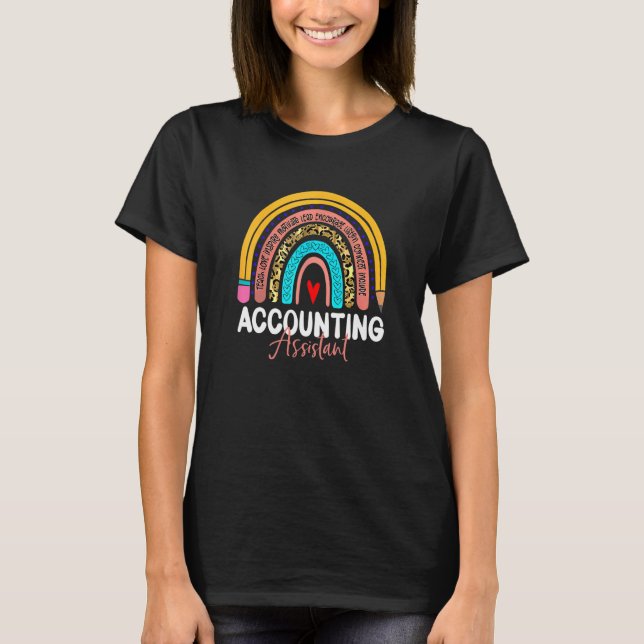 Redovisningsassistenten Leopard Rainbow Accounting T Shirt (Framsida)