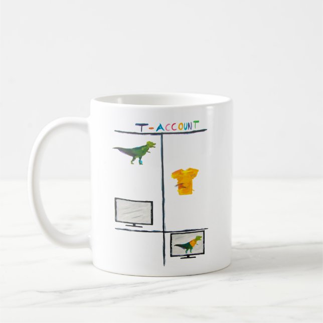 Redovisningsmugg T Rex T Konto Redovisning Present Kaffemugg (Vänster)