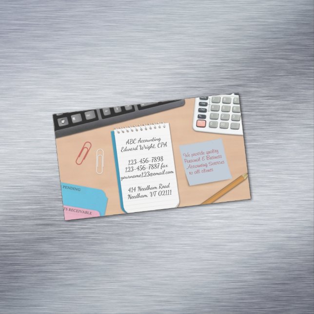 RedovisningsOffice-arbete Magnetiska Visitkort (In Situ)