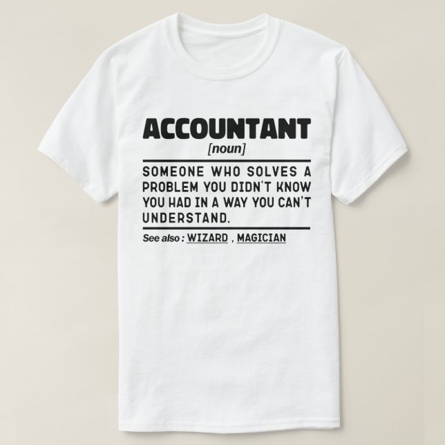 Redovisningsprincip för Noun Definition Coola Ord T Shirt (Design framsida)