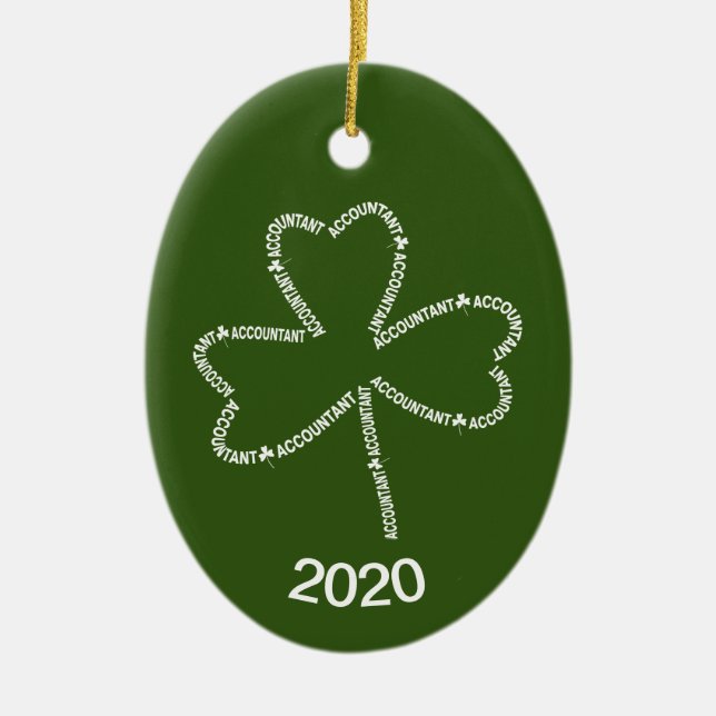 Redovisningstext Shamrock Julgransprydnad Keramik (Framsidan)