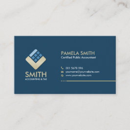 Redovisningstjänster - Indigo Blue och Beige Visitkort