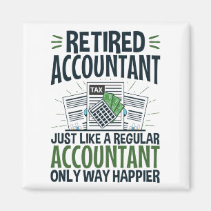 Redragen revisor, funny CPA Pension Happier Magnet