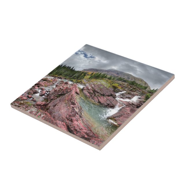 Redrock Falls - Glacier National Park Kakelplatta (Sidan)