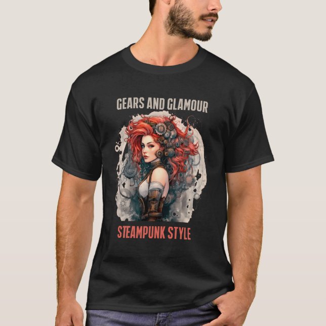 Redskap för glamor Steampunk Diva T Shirt (Framsida)