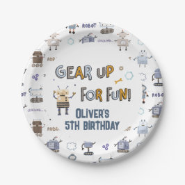 Redskap upp för Roligt Robot Kids Grattis på födel