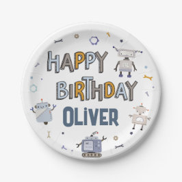 Redskap upp för Roligt Robot Kids Grattis på födel