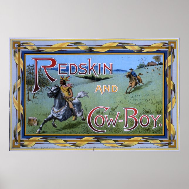 Redskin och Cowboyspel 1897 Poster (Framsidan)