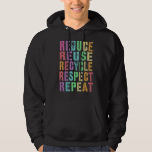 Reducera återanvänd Återvinna Respekt för upprepad Hoodie