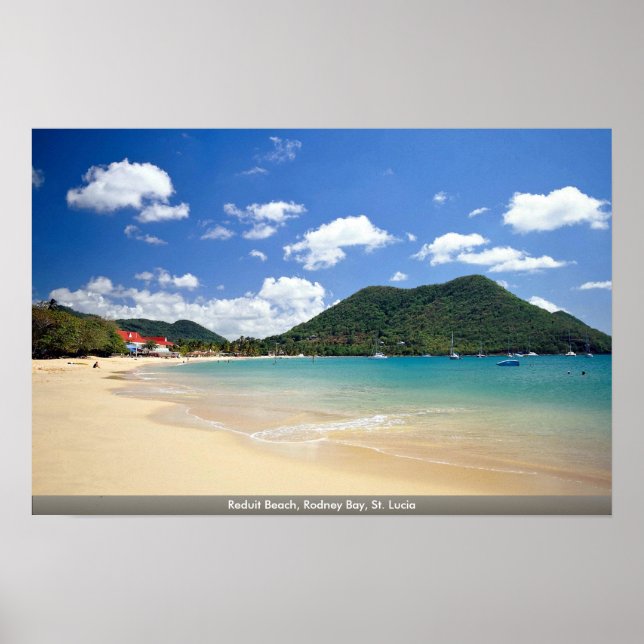 Reduit Beach, Rodney Bay, Saint Lucia Poster (Framsidan)