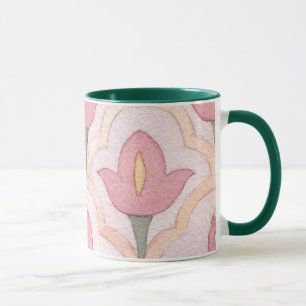 Reduktor för mörk grönt och rosa-tulpaner mugg