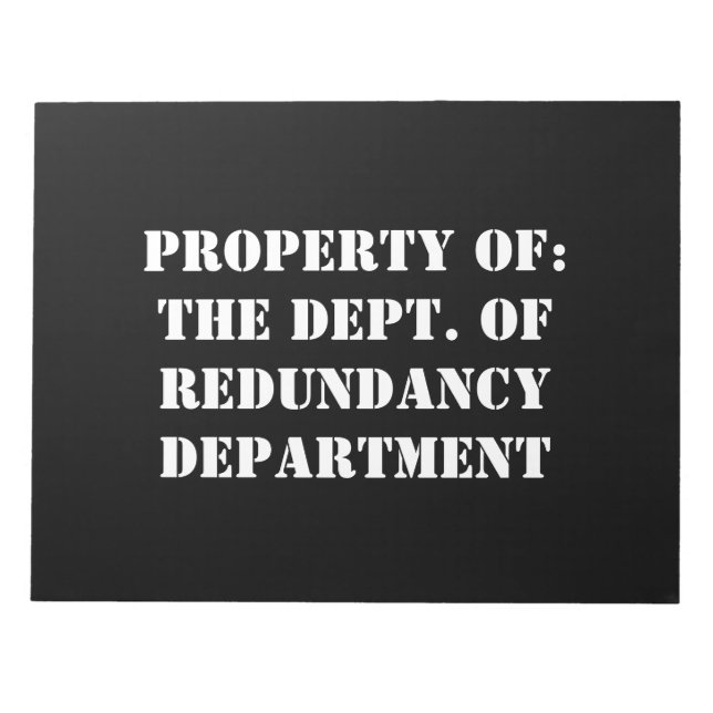 Redundancy Department Egendom Anteckningsblock (Framsida)