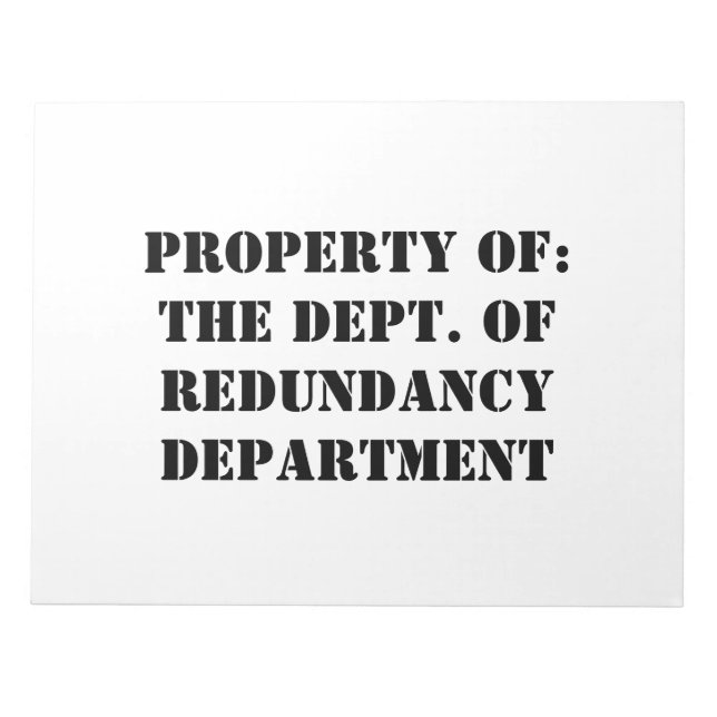 Redundancy Department Egendom Anteckningsblock (Framsida)
