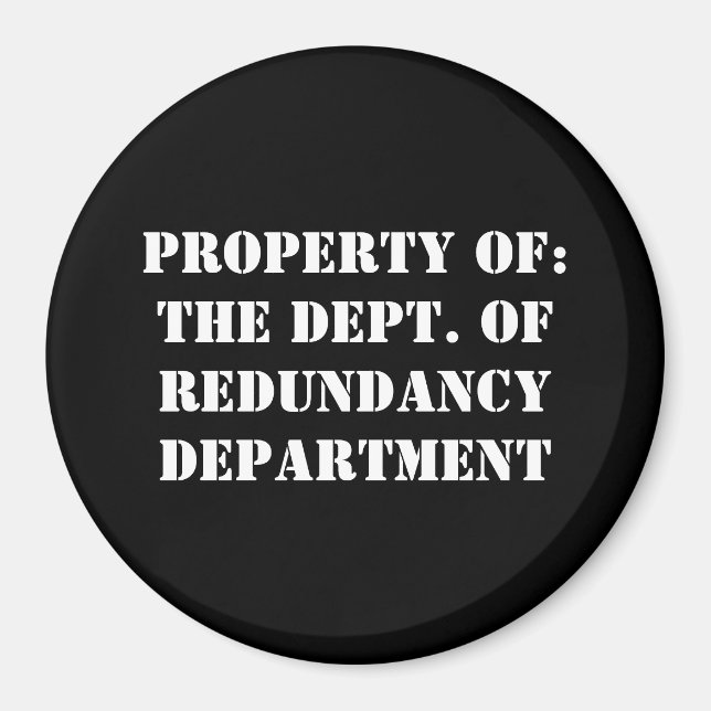 Redundancy Department Egendom Magnet (Framsidan)