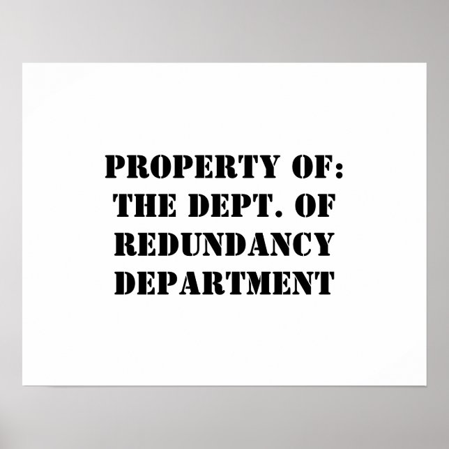 Redundancy Department Egendom Poster (Framsidan)