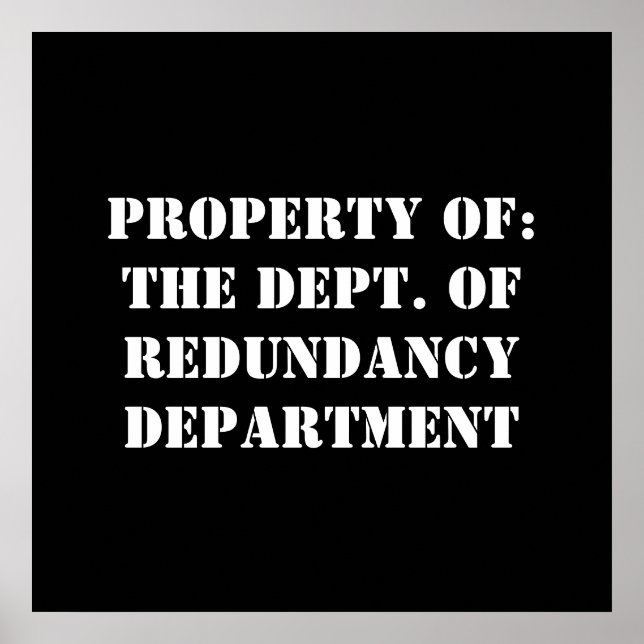Redundancy Department Egendom Poster (Framsidan)