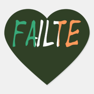Redundant överlagd på irländsk Flagga Hjärtformat Klistermärke