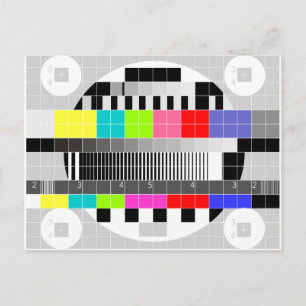 Redur TV-multifärgad signaltest mönster Vykort