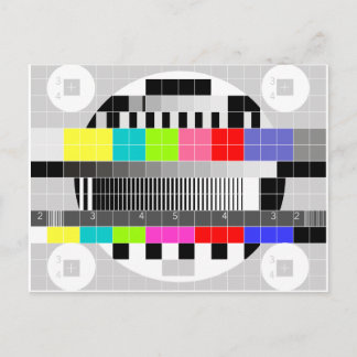 Redur TV-multifärgad signaltest mönster Vykort