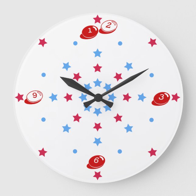 RedWhiteBlue är för U Wall Clock Stor Klocka (Framsida)