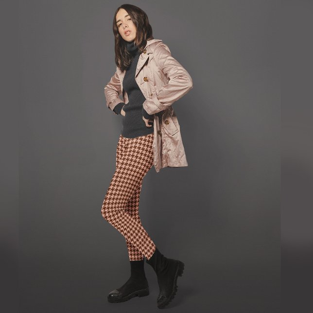 Redwood Antique Brass Houndstooth Patterned Play Leggings (Skapare uppladdad)