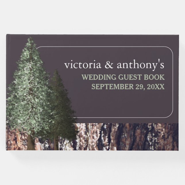 Redwood & Bark, Rustic Bröllop Gästböcker (Framsida)