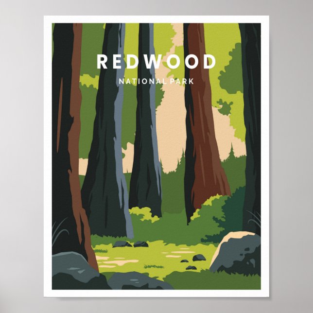 Redwood California Nationalpark Poster (Framsidan)
