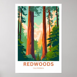 Redwood California Travel Skriv ut Poster