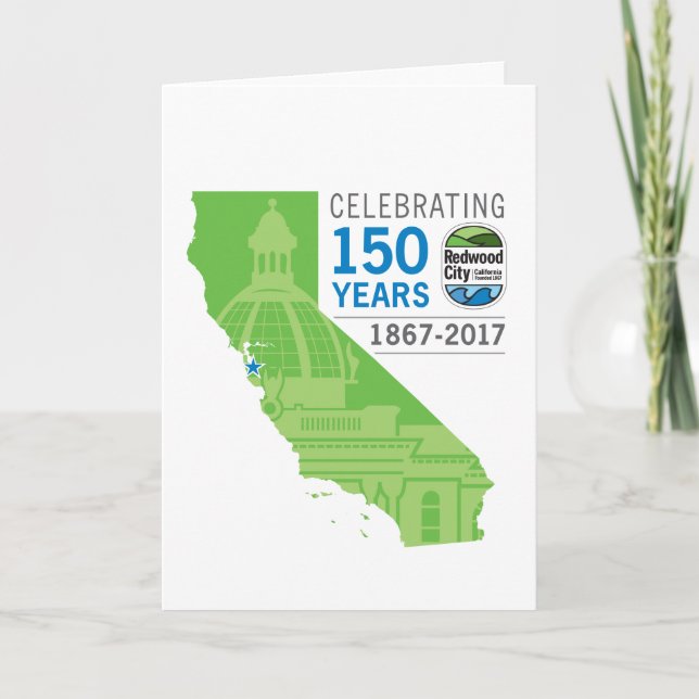 Redwood City 150-årsdagen Kort (Framsida)