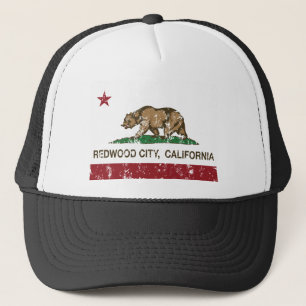 Redwood City Kalifornien flagga Truckerkeps