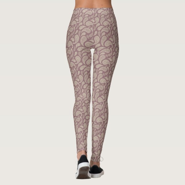 Redwood-Cream Paisley Mönster Leggings (Baksida)