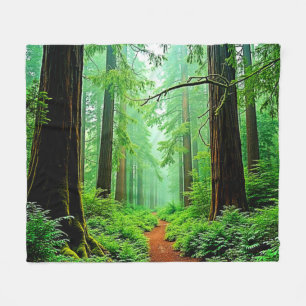 Redwood Forest Misty Tranquilitet Design Fleecefilt