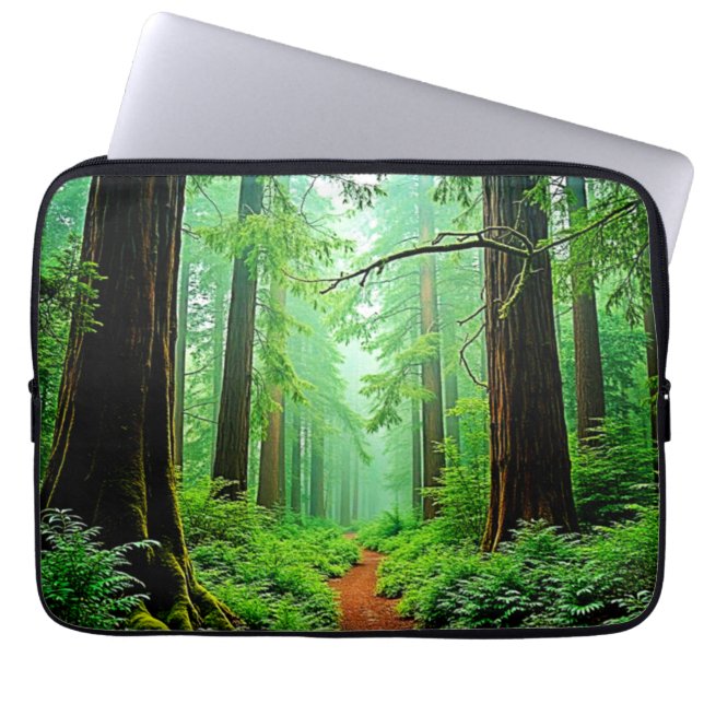 Redwood Forest Misty Tranquilitet Design Laptop Fodral (Framsidan)