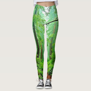 Redwood Forest Misty Tranquilitet Design Leggings