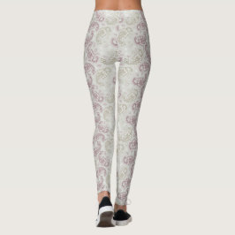 Redwood-Grönt Paisley Mönster Leggings
