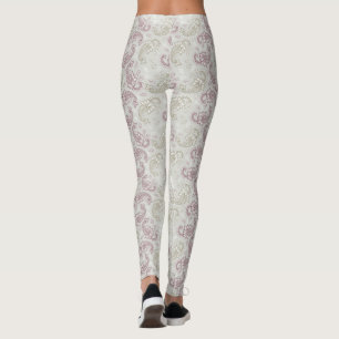 Redwood-Grönt Paisley Mönster Leggings