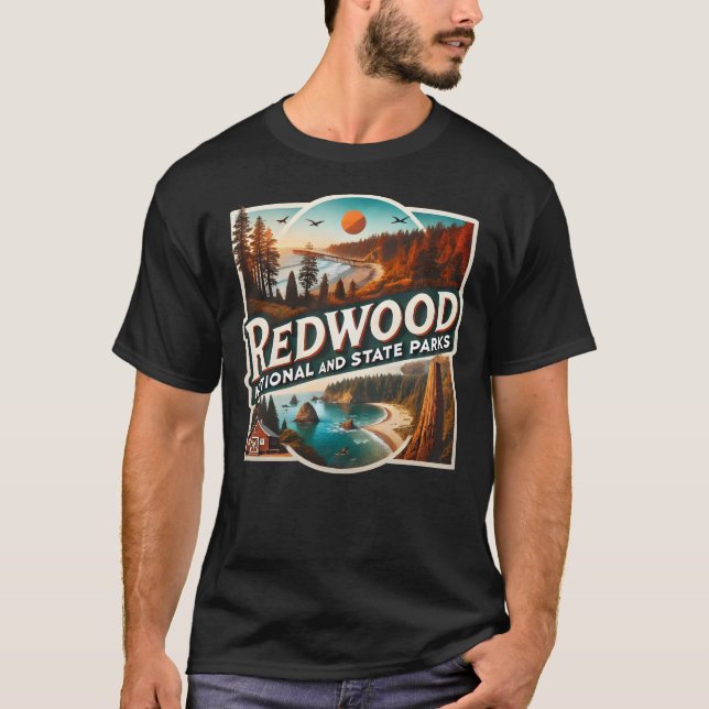 Redwood National och State Parker T Shirt (Framsida)