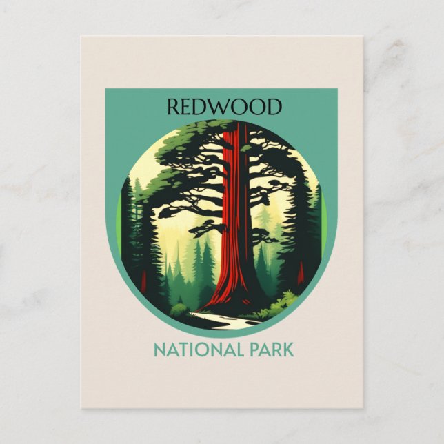 Redwood National Park Beauty i California Helg Vykort (Framsida)