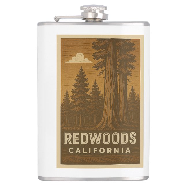 Redwood National Park California Flask Fickplunta (Framsidan)