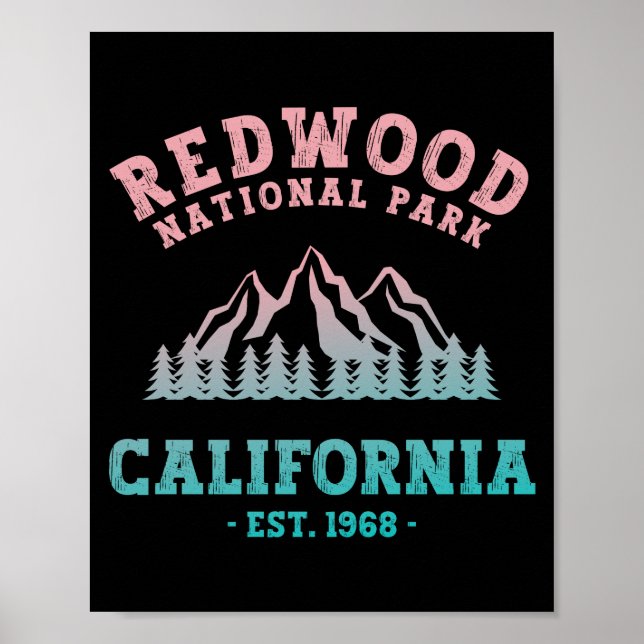 Redwood National Park California Gradient Poster (Framsidan)