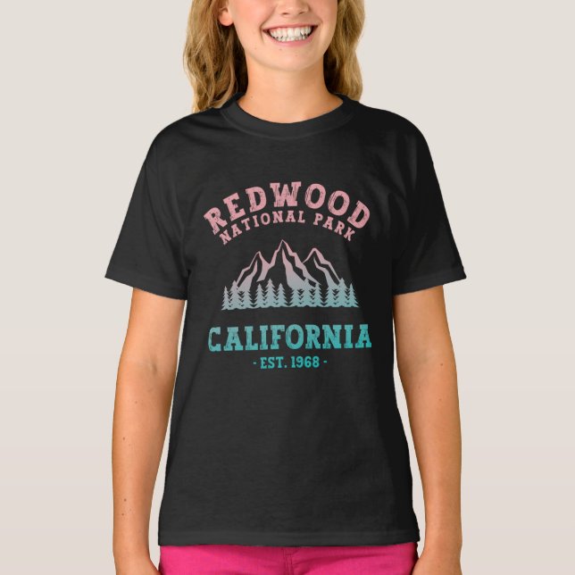Redwood National Park California Gradient T Shirt (Framsida)