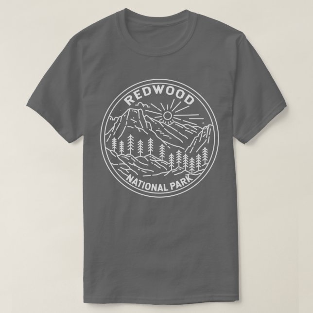 Redwood National Park California Monoline T Shirt (Design framsida)