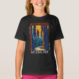 Redwood National Park California Retro Distress T Shirt