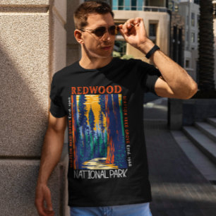 Redwood National Park California Retro Distress T Shirt