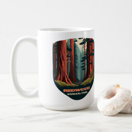 Redwood National Park California Träd Kaffemugg