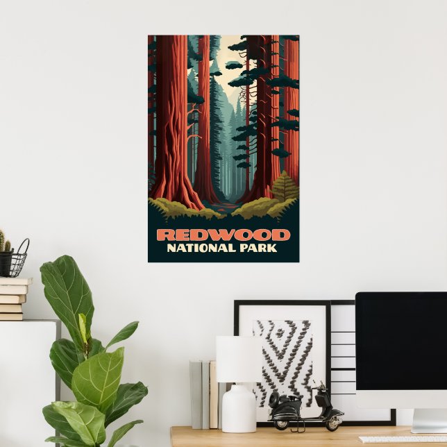 Redwood National Park California Träd Poster (Hemmakontoret)
